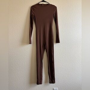 Brown Long Sleeve Jumpsuit
